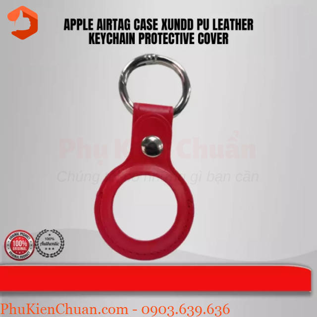 Vỏ bảo vệ Airtag XUNDD chất liệu da có móc khóa kim loại – Leather Case cho Apple Airtag - Ảnh 3