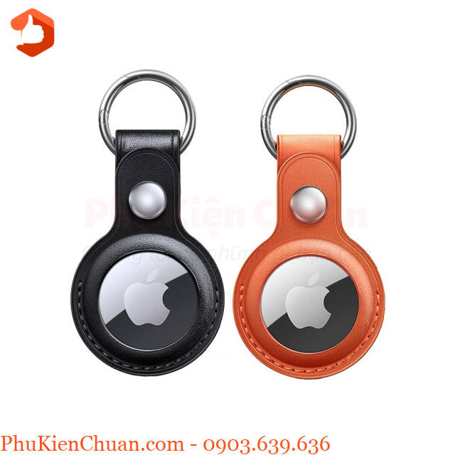 Vỏ bảo vệ Airtag XUNDD chất liệu da có móc khóa kim loại – Leather Case cho Apple Airtag